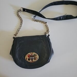 Emma Fox crossbody bag purse leather black and gold